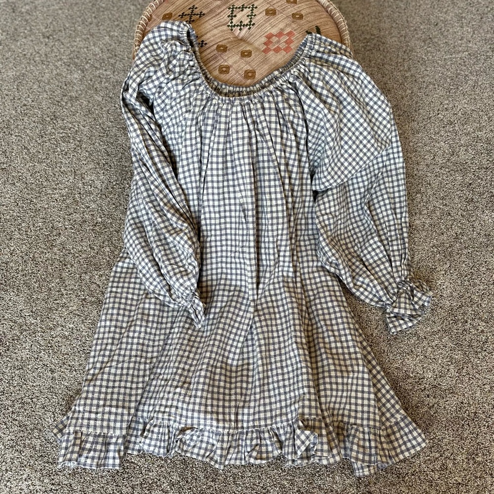 Chic Long Sleeve Gingham Dress